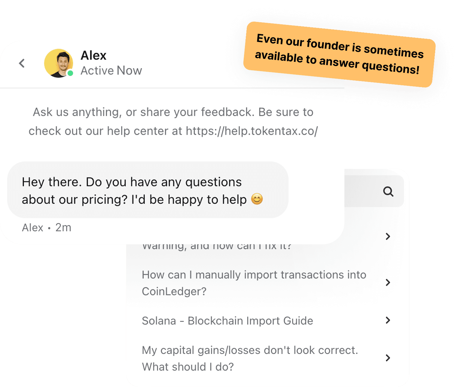 TokenTax live chat support