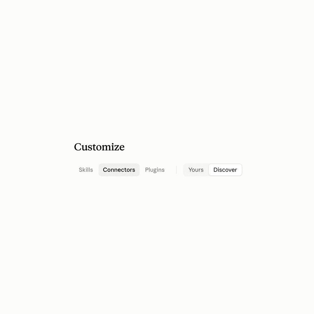 Opening Customize and Connectors in Claude