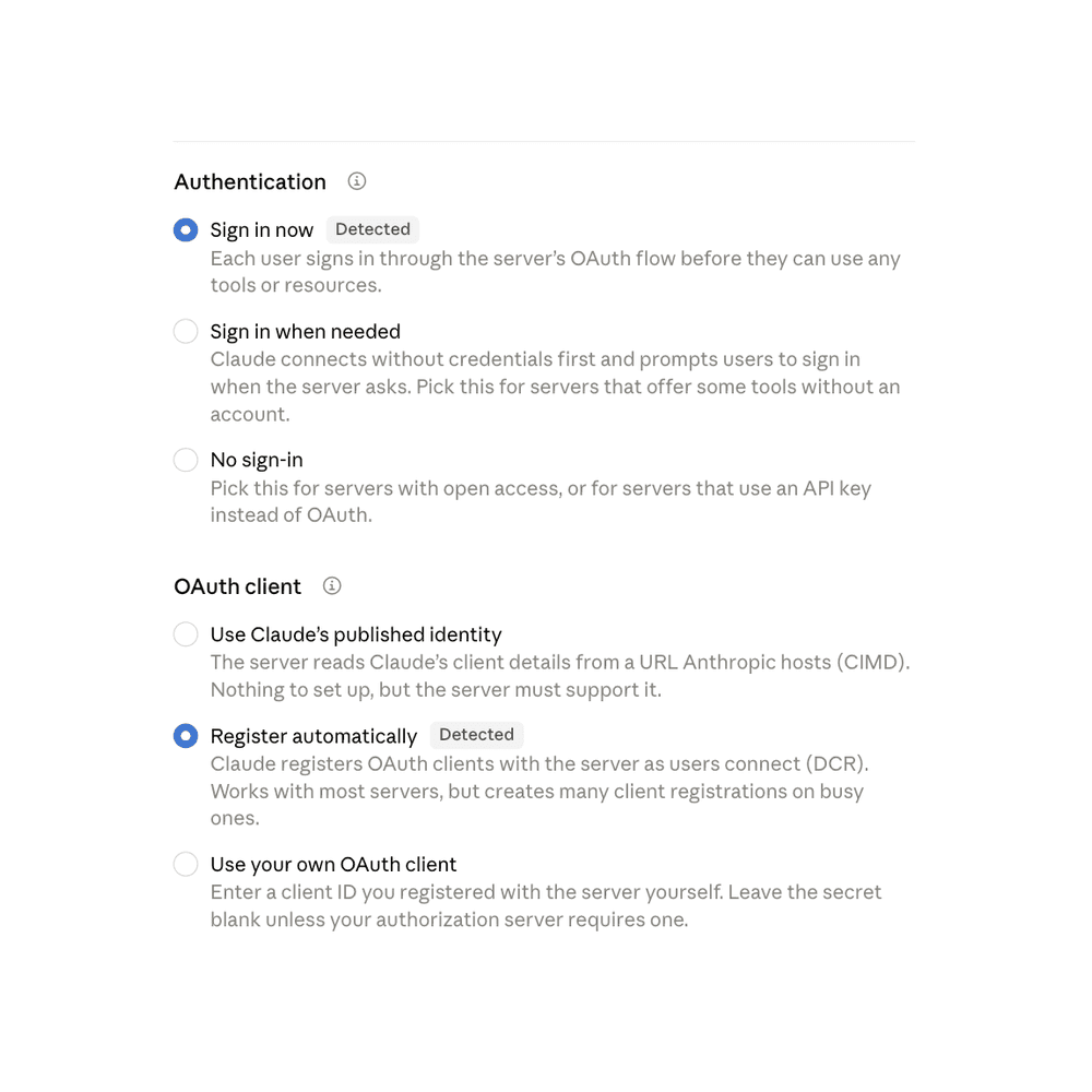 Sign in now and Register automatically selected for the TokenTax connector in Claude