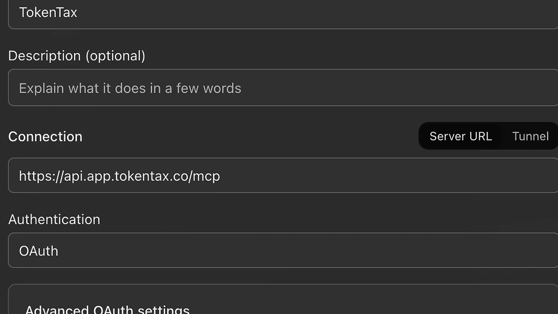 03-tokentax-chatgpt-mcp-server-oauth-settings
